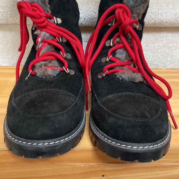 stuart weitzman bobsled suede combat / hiking fur lined boots - Picture 5 of 12